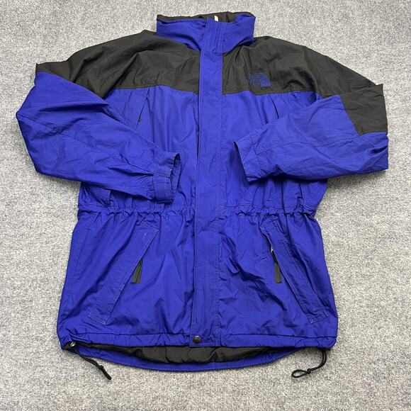 The North Face Jacket Mens Large Blue Black Hooded Shell Mesh Lined Zip Pockets - Picture 1 of 10
